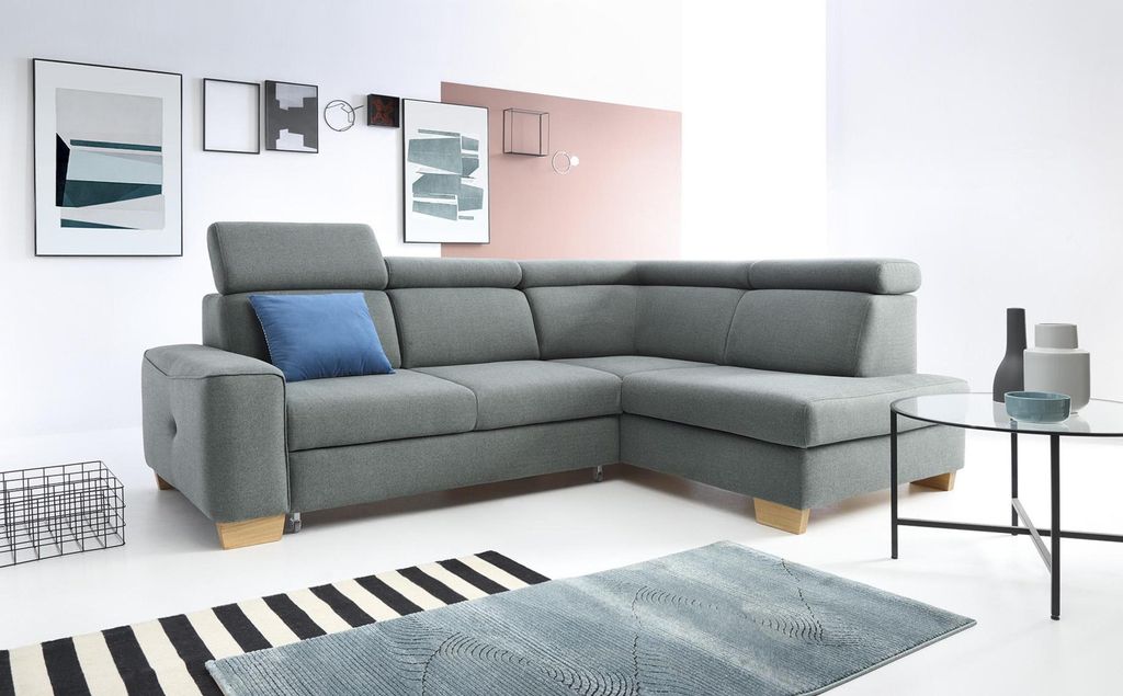 Modernes Ecksofa Stoffpolsterung Schlafsofa Sofa Bestellung Polster Couchen Neu