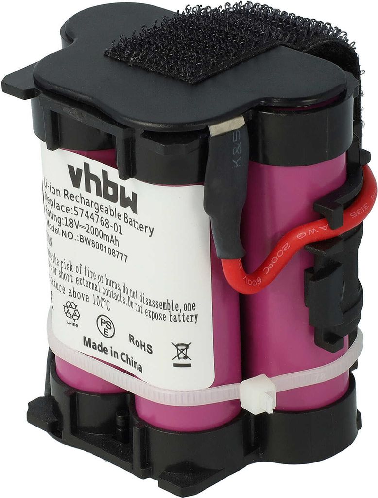 vhbw Akku kompatibel mit Flymo Robotic Lawn Mower 1200R 2015 Rasenmäher Grasschere, Strauchschere Heckenschere Gartengeräte (2000mAh 18V Li-Ion)