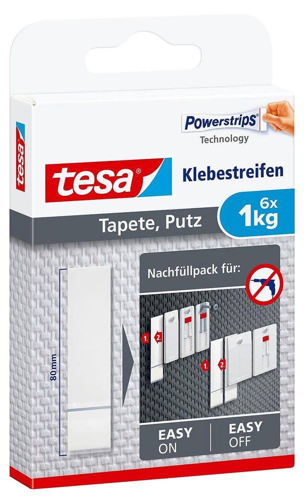 Tesa tesa Klebestreifen Tapete & Putz bis 1kg 6St. Produktbild 