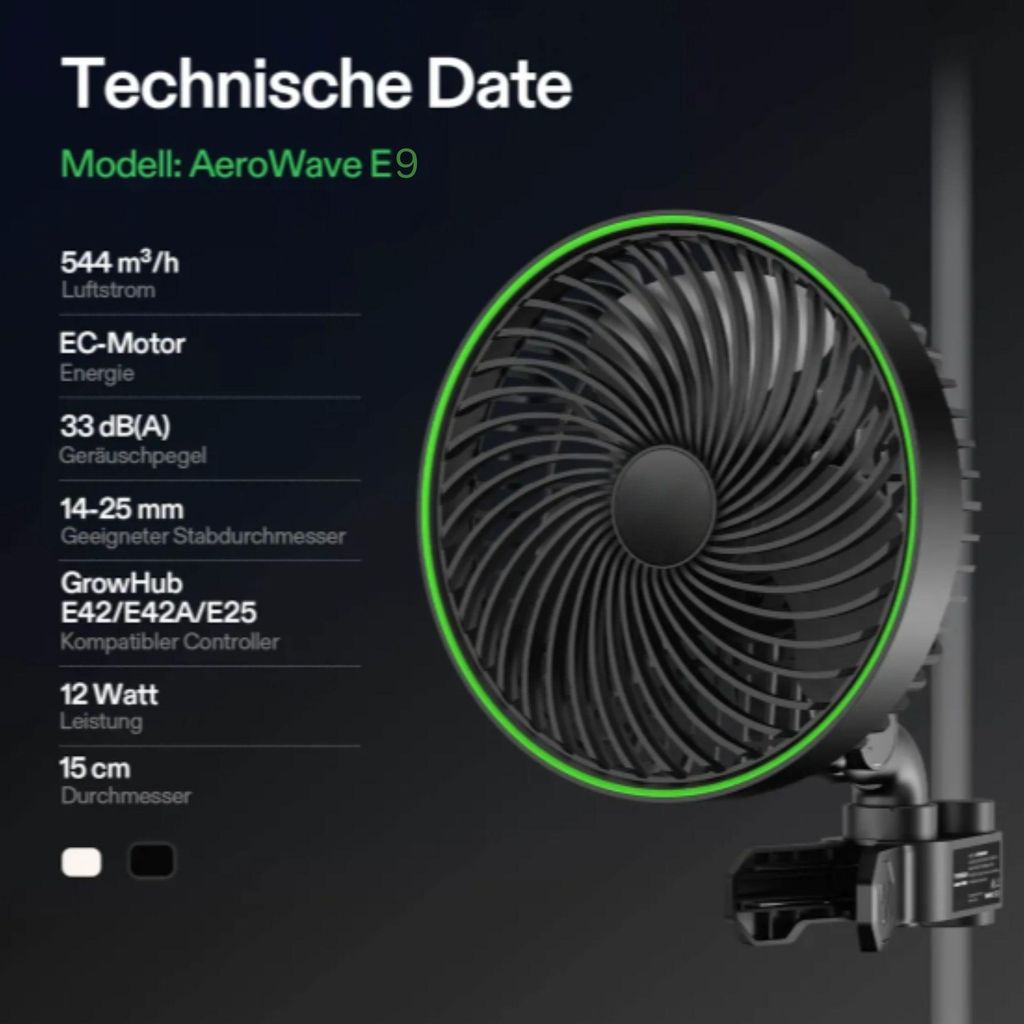 VIVOSUN AeroWave E9 Black Obrázok produktu 