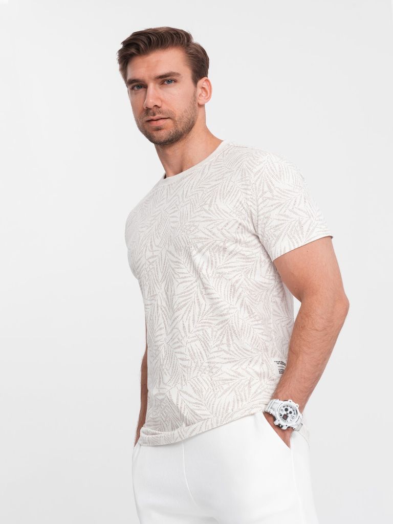 Ombre Clothing Kurzarmhemd für Männer Tagilima hell beige XXL