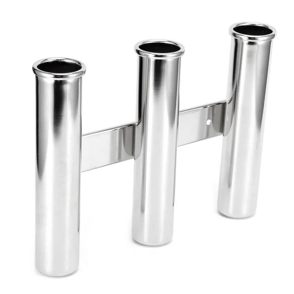Support Canne à Pêche pour Bateau - Rangement Triple Inox de Qualité