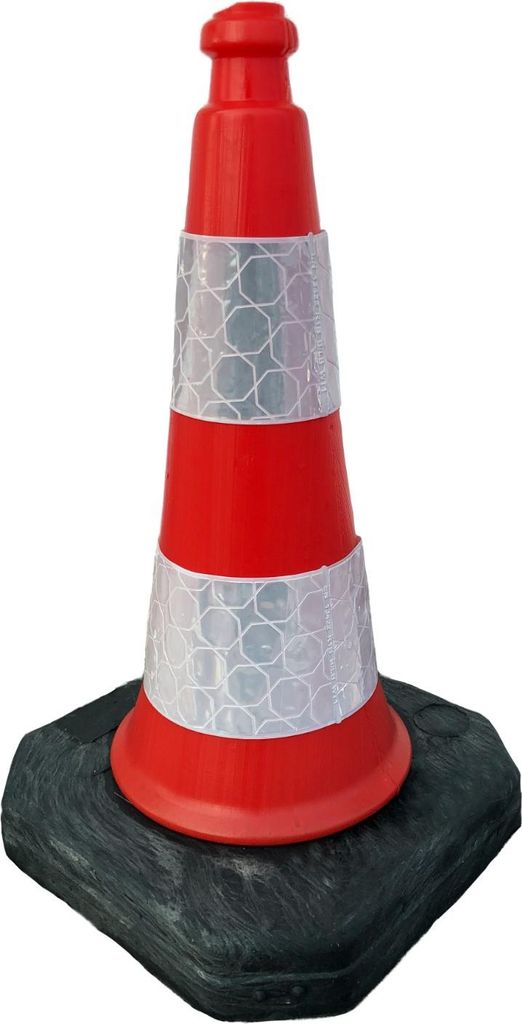 Verkehrsleitkegel, Pylon, Warnkegel 500mm, Gewicht 3,5 kg, 2 Streifen