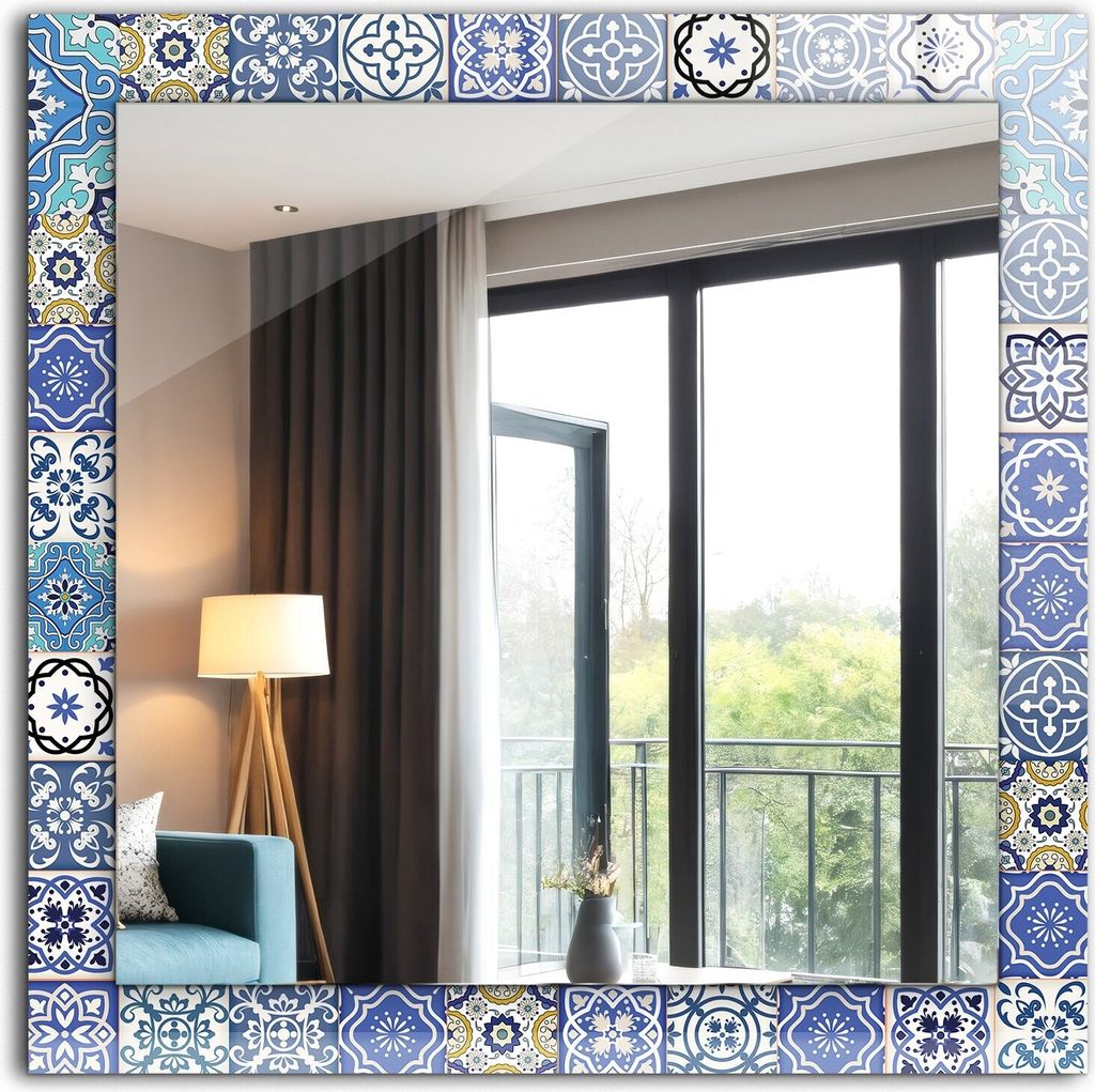 Dekorativer Wandspiegel - Bedruckter Spiegel - Motiv - 60x60 cm - Marokkanische Muster