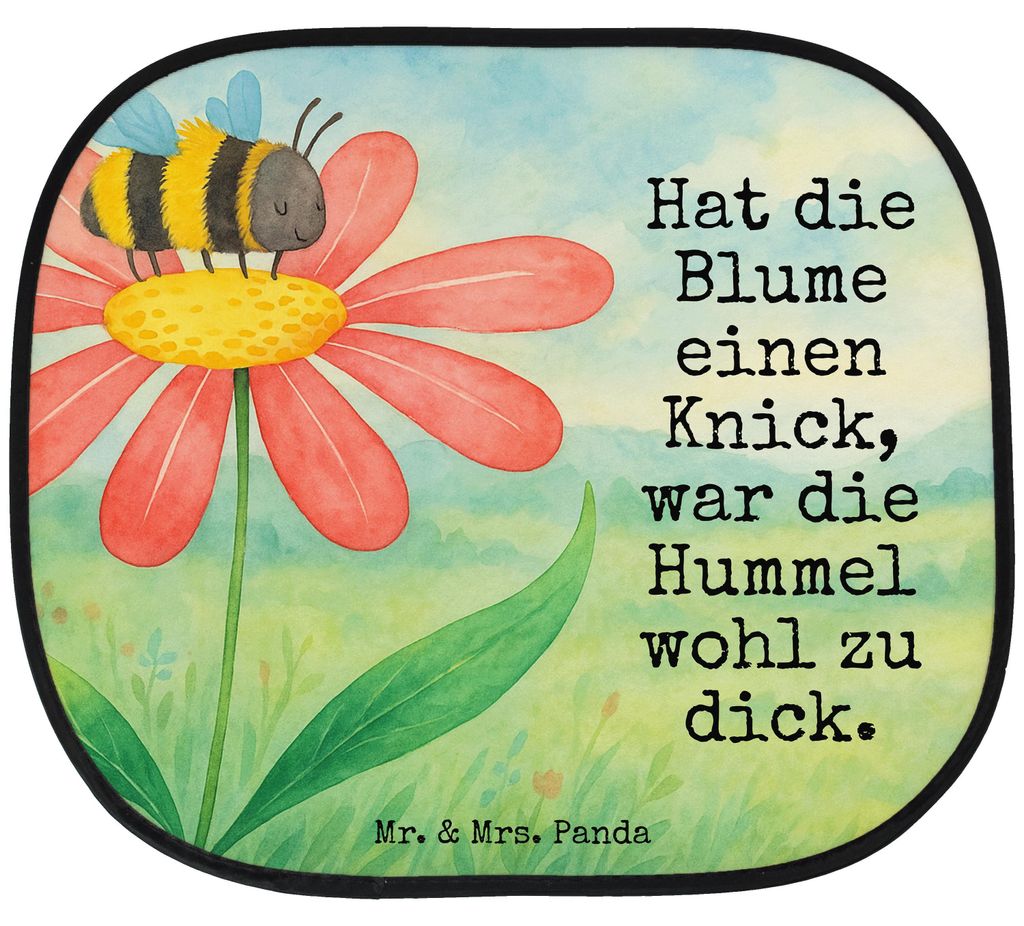 Mr. & Mrs. Panda Sonnenschutz Autoscheibe Hummel Blume Design - Weiß - Geschenk, Wespe, für Auto, Autoscheiben, Hummeln, Biene, autofenster, Feld...