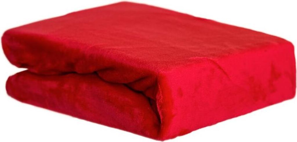 Plüsch Spannbettlaken 140-160 x 200 cm + 30 cm mit Rundumgummizug - Cashmere Touch 180 gsm Rot
