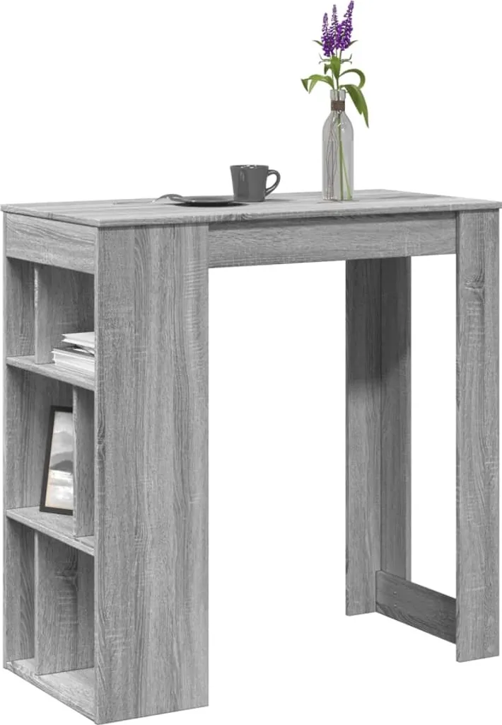 Tavolo da Bar Maison Exclusive Grigio Sonoma 102x50x103,5 cm con Ripiani