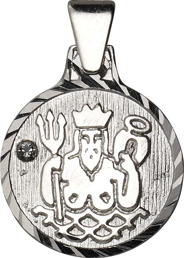 F Anhänger 925/- Sterling Silber 1,7cm weiß Kristall weiß 203240082WS