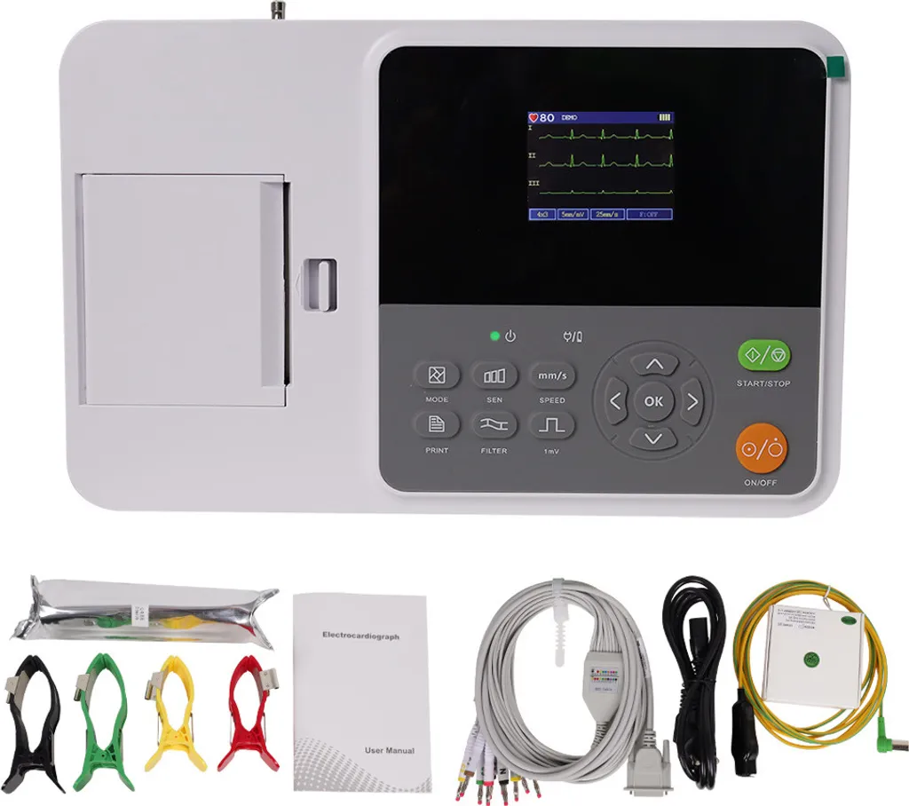 Electrocardiographe 12 canaux E3M avec écran de 2.8 pouces et PC - 2