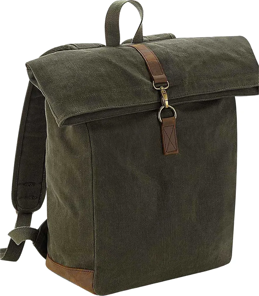 Zaino Porta PC 15.6 Quadra Heritage Oliva PC5290 | Cuoio e Tela