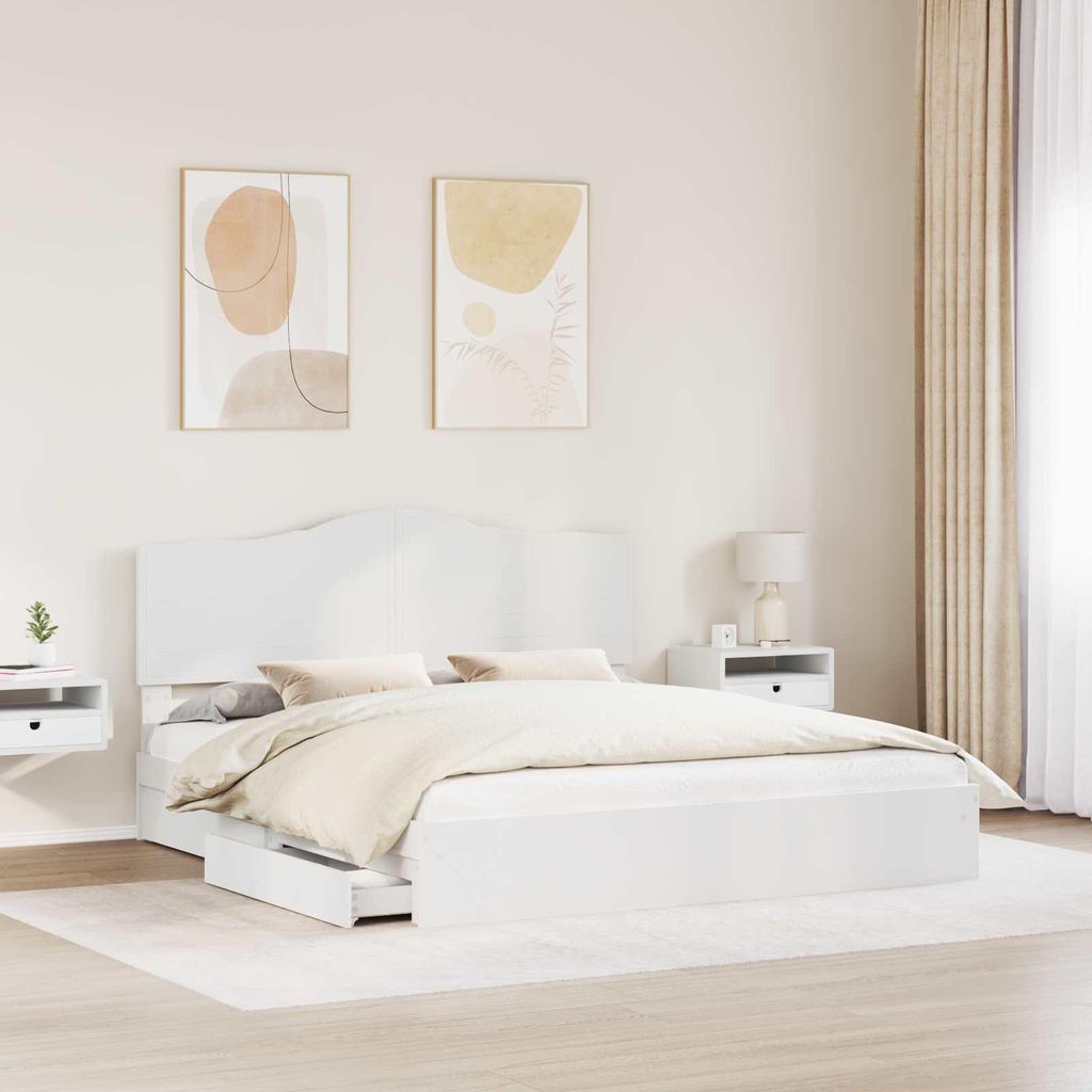 Langlebige Aufbewahrungsbett mit Kopfteil Weiß 180 x 200cm Holzwerkstoff - Möbel701782 - Klassische BettenJugendbett Tagesbett