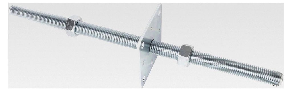 Säulenschuh mit Gewindestange M24 und Pfostenträger 80 mm für stabile und flexible Montage von Pfosten in unterschiedlichen Konstruktionen