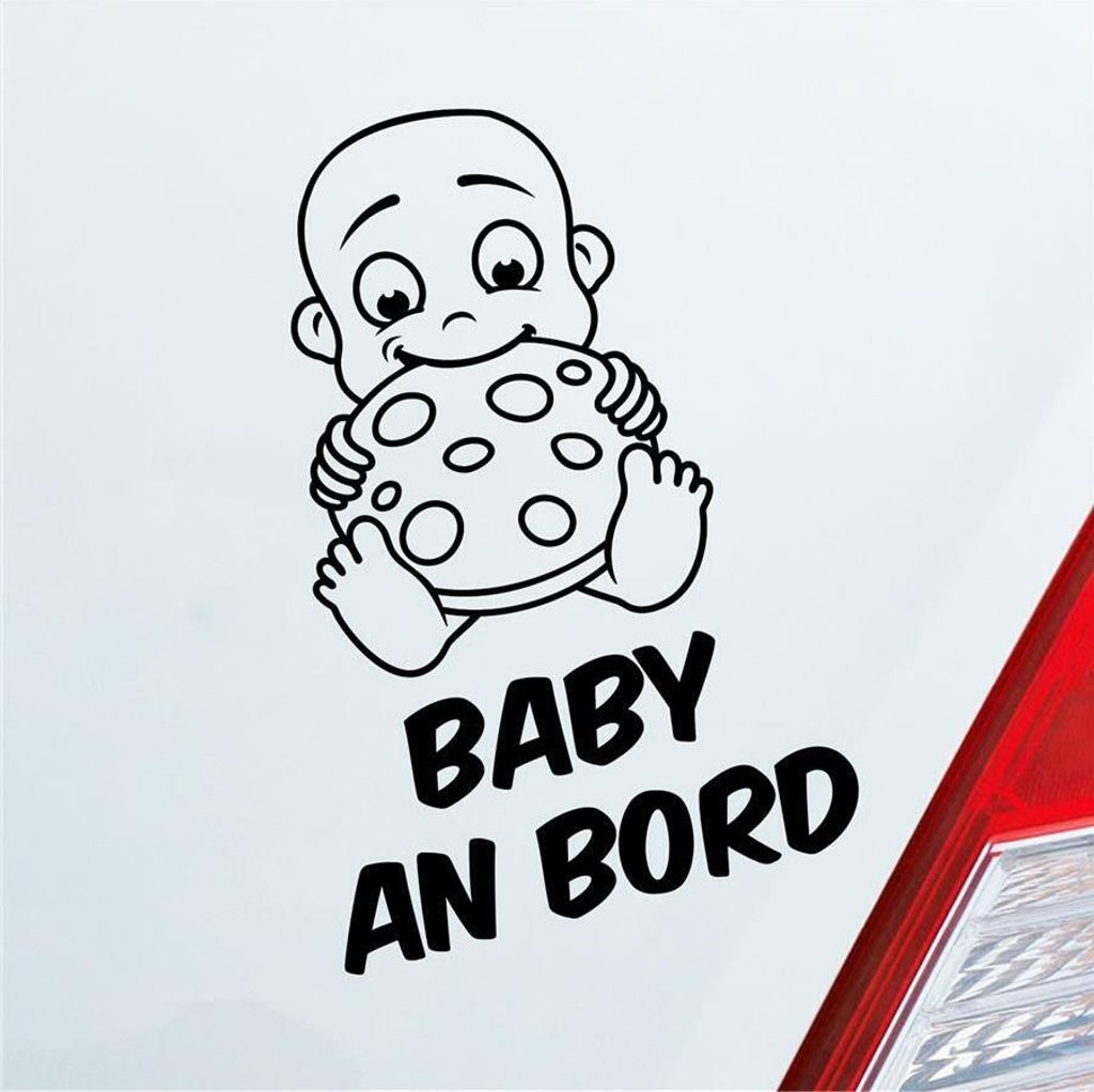 Auto Aufkleber Baby an Bord on Tour Witzig 17x25 cm Schwarz Glanz Sticker Heckscheibenaufkleber