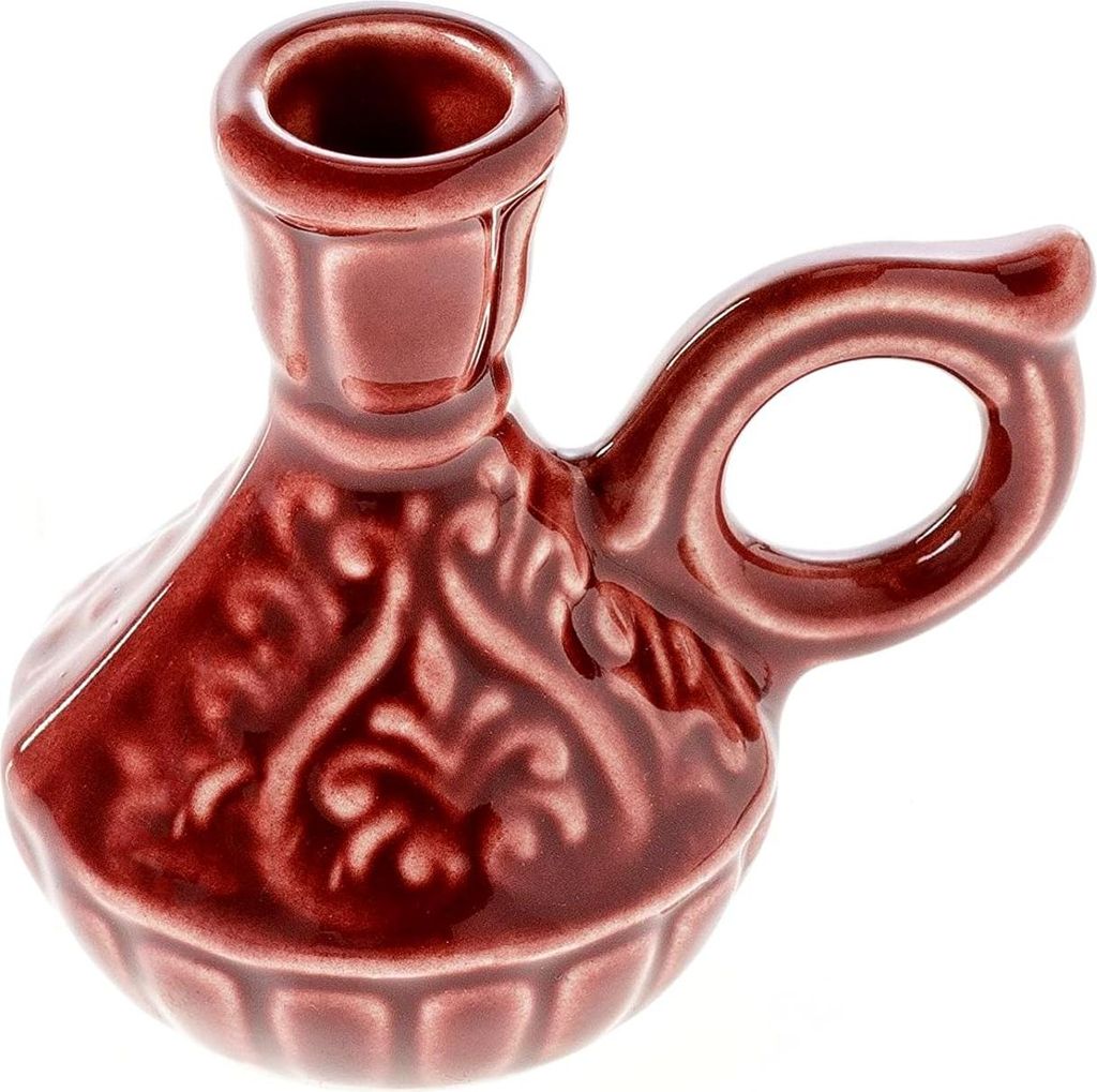 Kruikas Kerzenhalter - Für dünne Kerzen - Ideal für Ø 1,1 cm - Bordeauxrot - Keramik
