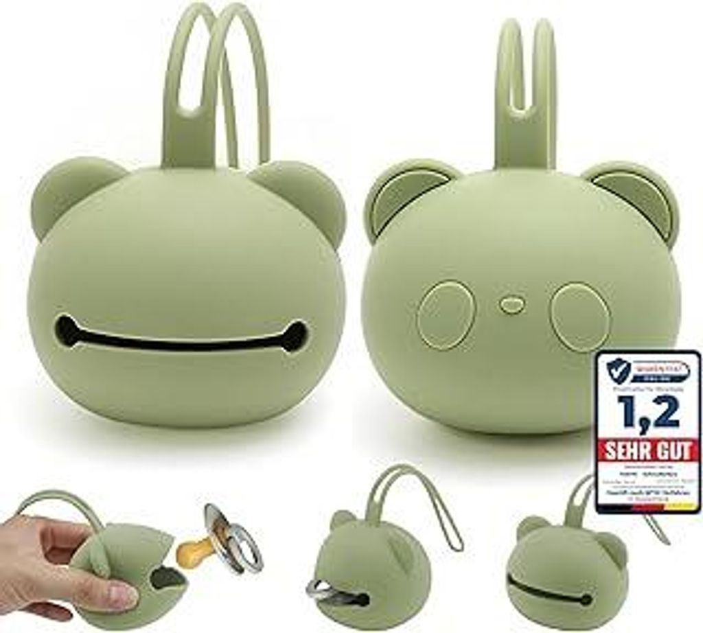 Tastic Schnullerbox Baby - Silikon Schnullerbox für unterwegs in Pandaform – Schnulleraufbewahrung BPA frei – Box vielseitig nutzbar und leich...