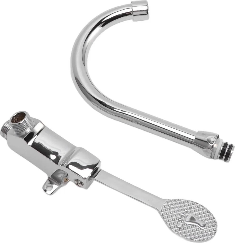 Robinet à pédale en acier inoxydable mains libres argenté pour cuisine