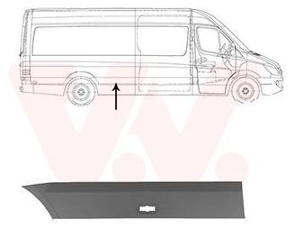 VAN WEZEL Seitenschutzleiste rechts vor der Achse seitlicher Einbau 5862428 für VW CRAFTER 30-50 Kasten (2E) CRAFTER 30-35 Bus (2E)