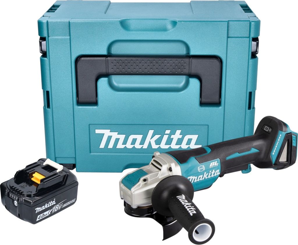 Makita DGA 520 M1JX1 Akku Winkelschleifer 18 V 125 mm X-LOCK Brushless + 1x Akku 4,0 Ah + Makpac - ohne Ladegerät