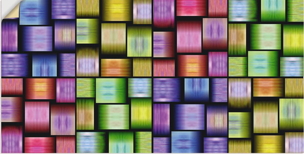 ARTland Wandbild, selbstklebend Bunte Muster Größe: 60x30 cm