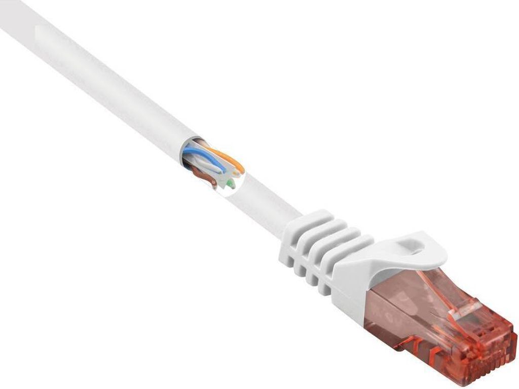 Renkforce RF-5044026 RJ45 Netzwerkkabel, Patchkabel CAT 6 U/UTP 10.00 m Weiß mit Rastnasenschutz, Halogenfrei 1 St.