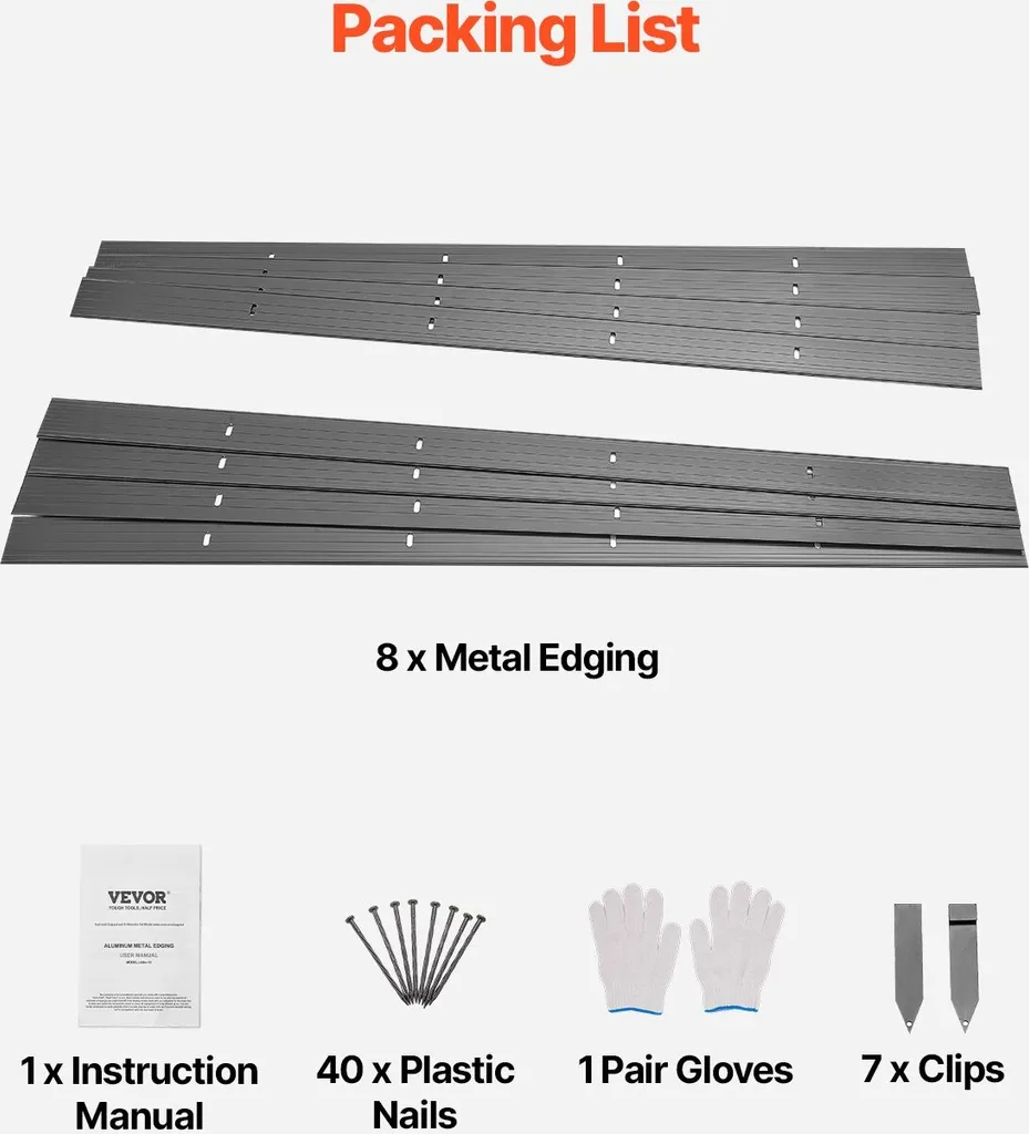 Bordure paysagère flexible en métal inoxydable - 8 sections 183 cm
