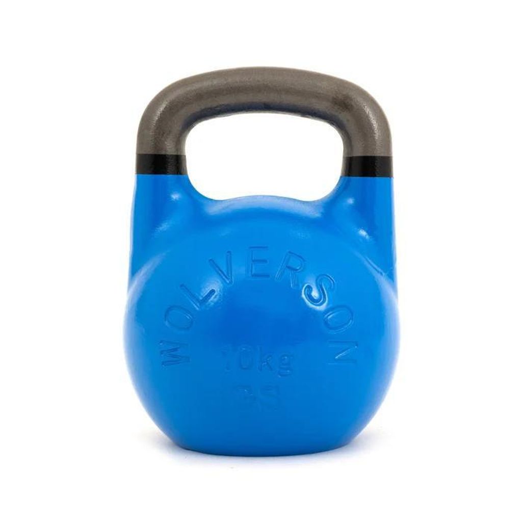 Wolverson Fitness GSU Kettlebell 10kg Blau + Black Rings