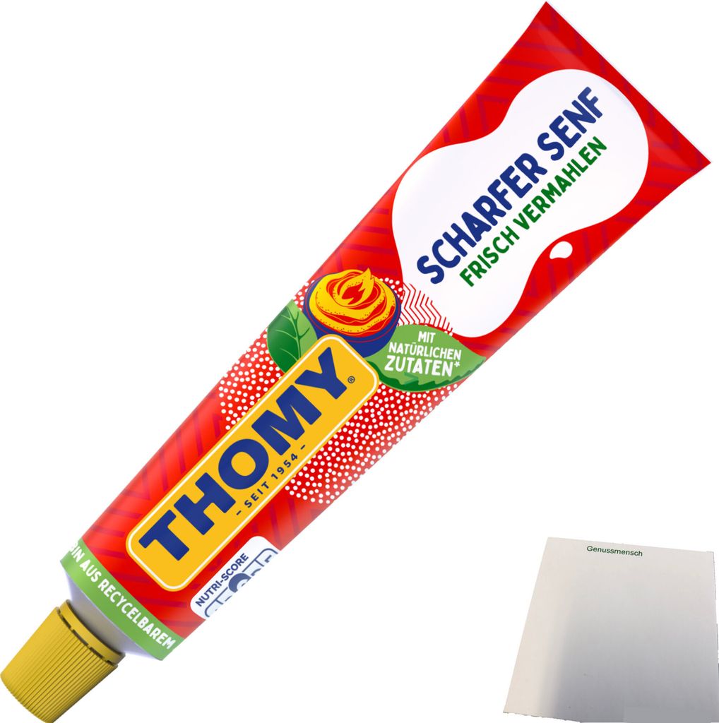 Thomy scharfer Senf mit natürlichen Zutaten (200ml Tube) + usy Block