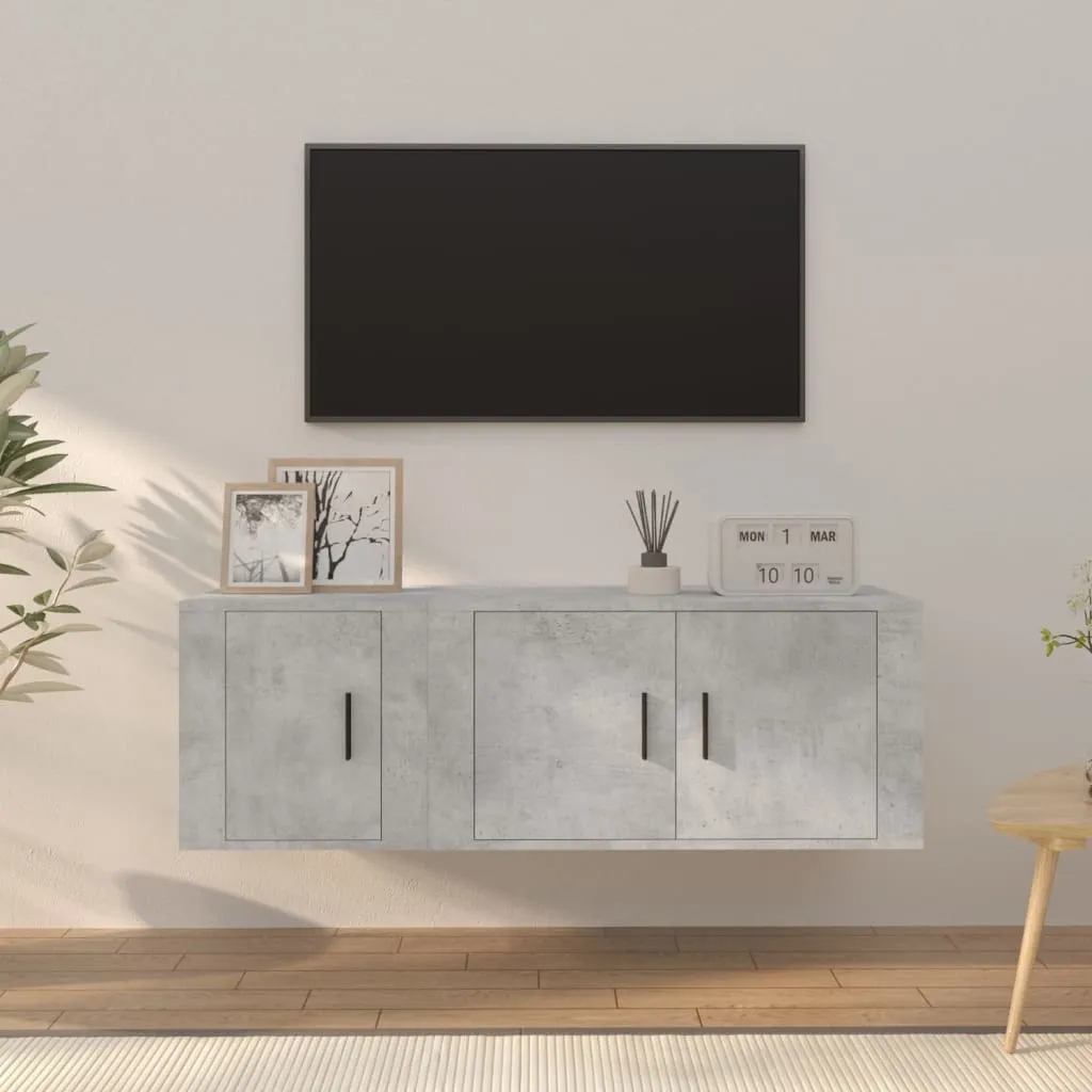Set Mobili TV Grigio Cemento 2 Pezzi | Arredo Soggiorno Moderno Living