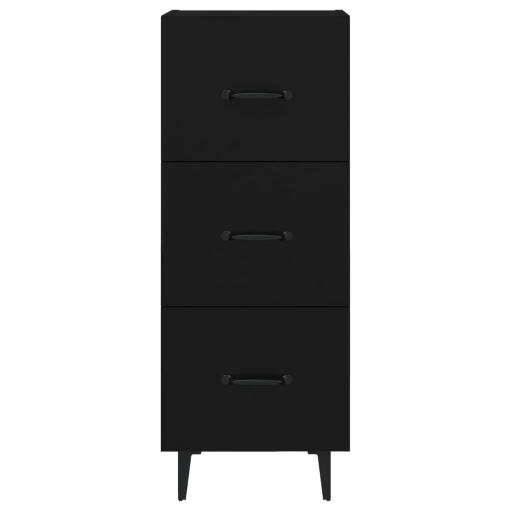 "Winterschlussverkauf "Sideboard - praktischem Design - Wohnzimmerschrank - Kommde für Flur - Schwarz 34,5x34x90 cm Holzwerkstoff NeuMöbel 1693205