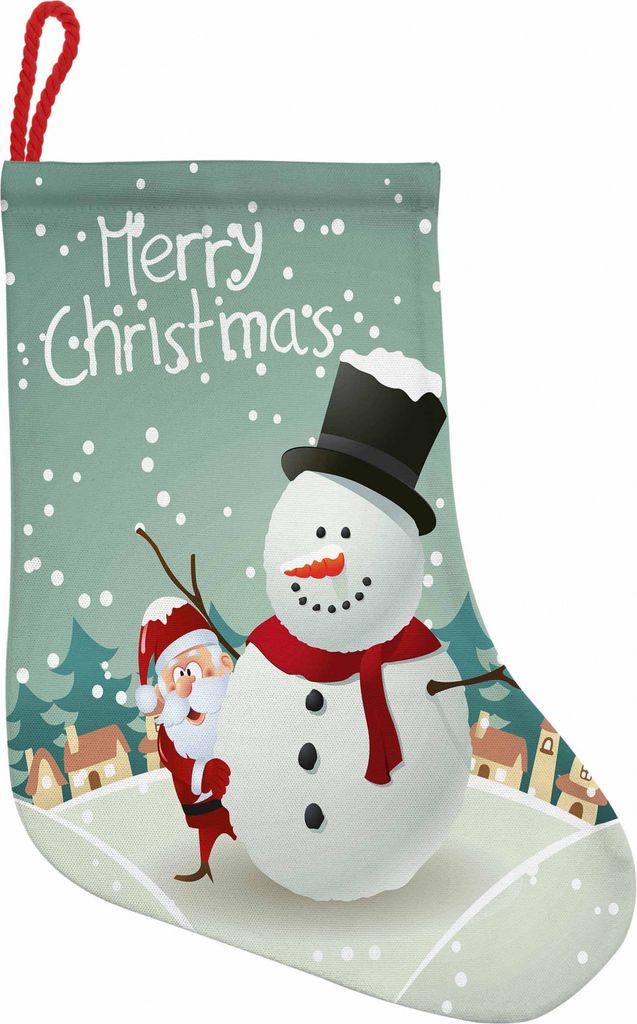 ABAKUHAUS Weihnachten Hängende Nikolausstiefel Weihnachtssocken, Weihnachten Winter-Thema, Weihnachtsstrumpf zum Aufhängen, 25x35cm, Almond Grün...