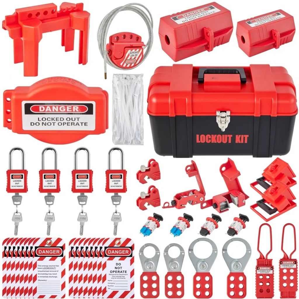 Kit de Tagout Lockout 42 Pièces pour Sécurité Électrique avec Cadenas