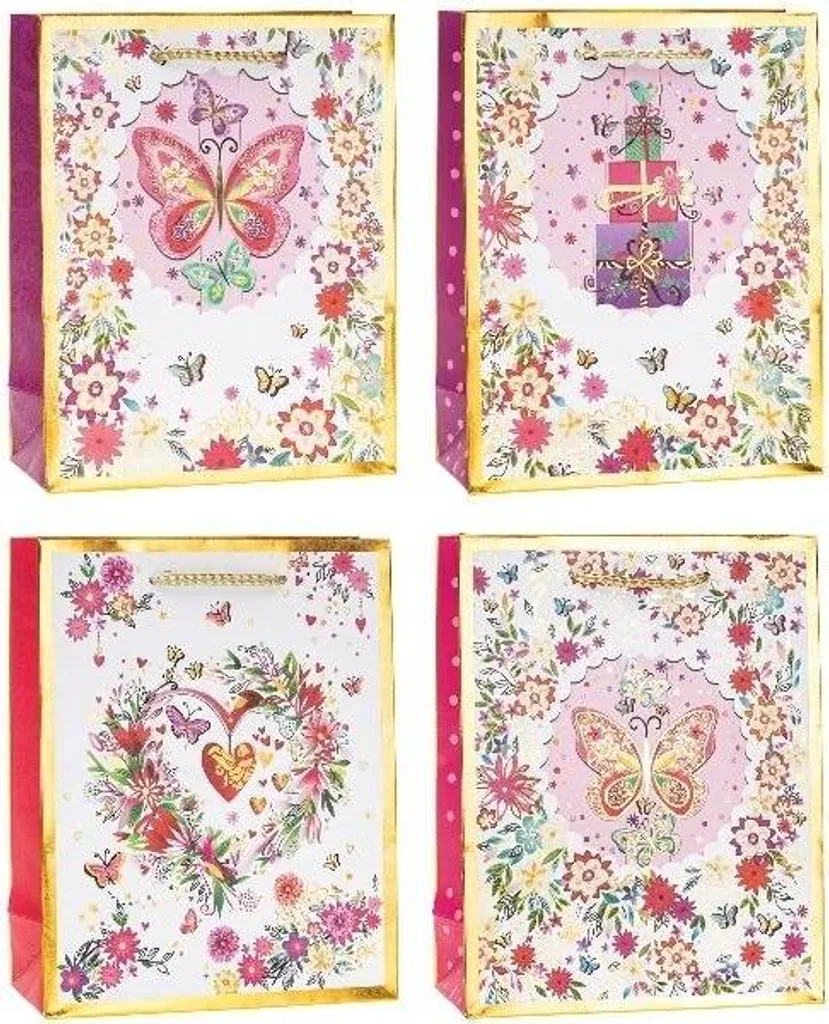 Busta Regalo Rozette 18x23x8 cm - Shopper Decorativa Mix Fantasie