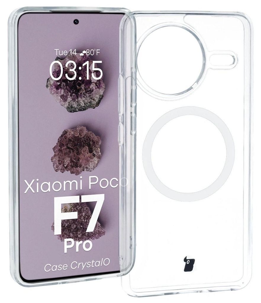 Bizon Case CrystalO Magnetic Xiaomi POCO F7 Pro klar