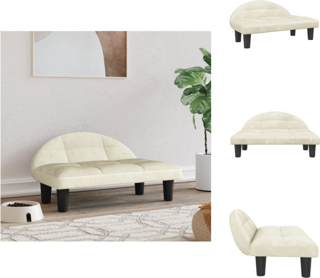 vidaXL Hundebett Creme 70x52x30 cm Samt - Hundebetten