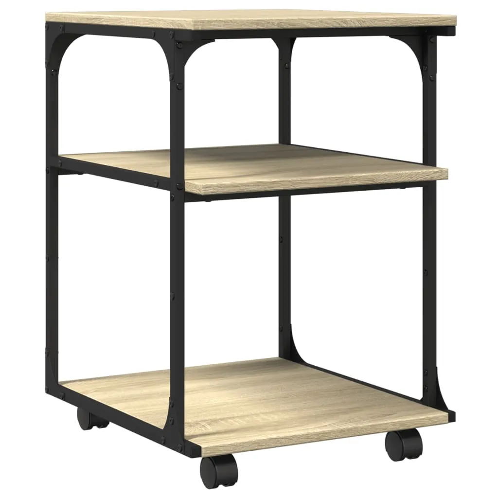 Carrello Porta Stampante vidaXL Legno Rovere Sonoma 43x48x64 cm
