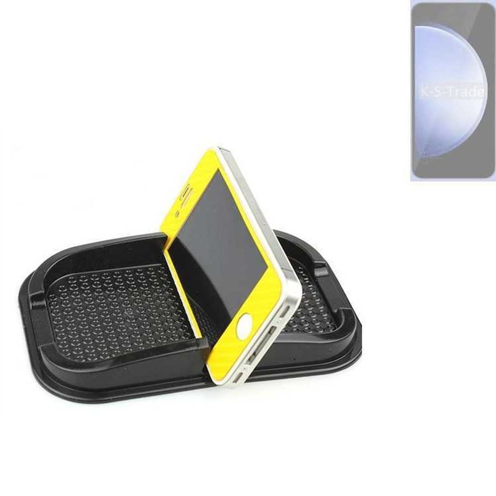 K-S-Trade Auto Anti Rutsch Matte Smartphone-Halter kompatibel mit Samsung Galaxy S23 FE Exynos Haft Pad Armaturenbrett Handy-Halterung Silikon