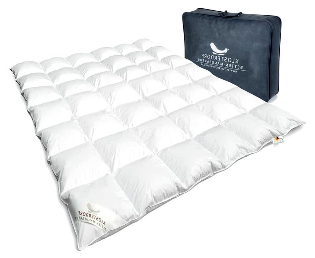 Klosterdorf Bettenmanufaktur Premium Winterdecke - 240x220 cm - 1880 Gramm - EXTRA WARM - Daunendecke - Handarbeit aus Deutschland - Für einen ges...