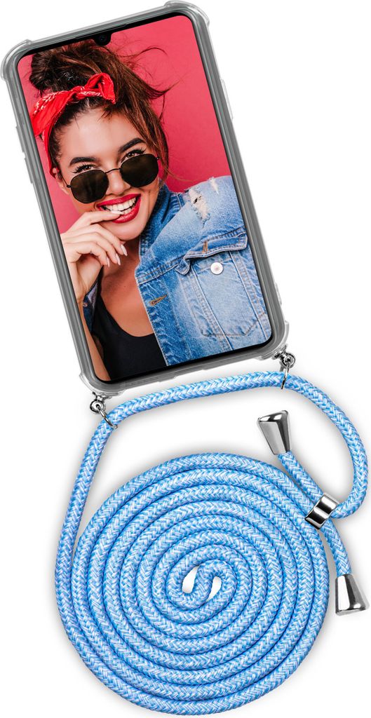 TWIST-Case + TWIST-Cord für Huawei Mate 20, Farbe:Chilly Jeans (Silber)