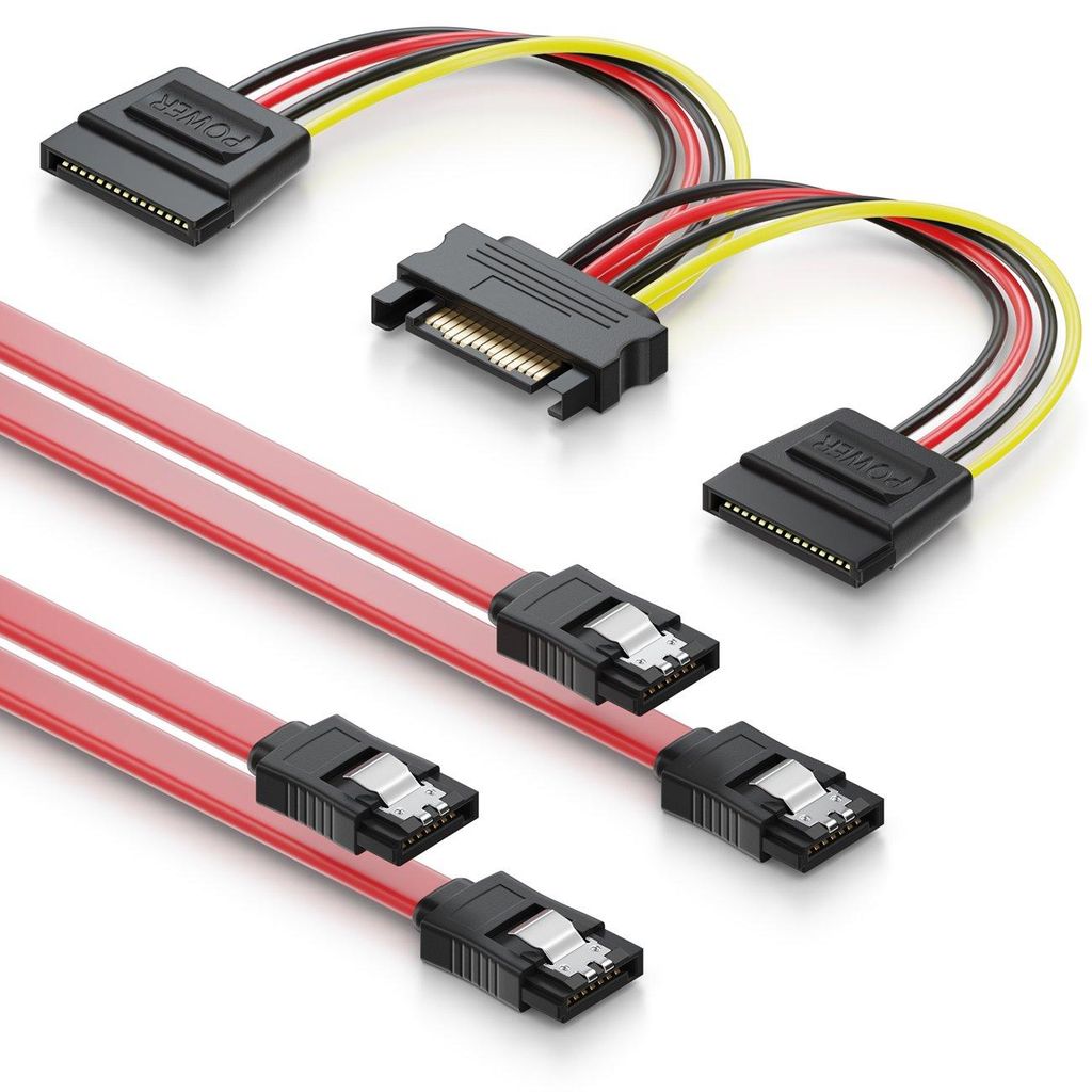 deleyCON SATA 3 Kabel Set 2x SATA III Kabel + Y Strom Produktbild 