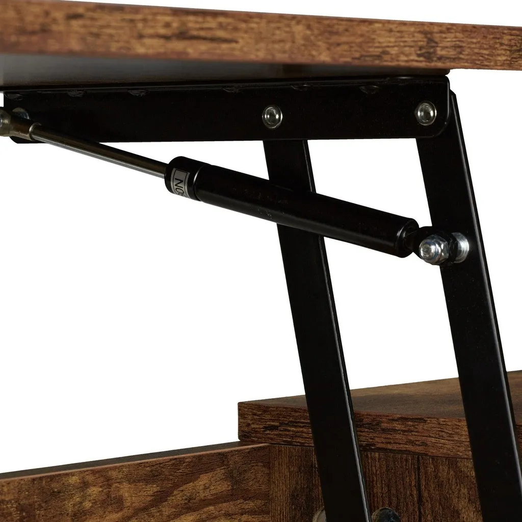 Table basse pour manger devant la télé - Plateau relevable et rangement - 4