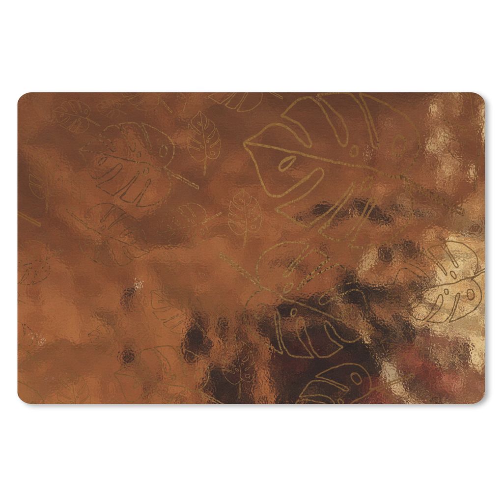 MuchoWow Schreibtischunterlage Muster - Bronze - Figur 60x40 cm - XXL Mauspad - Großes Mauspad