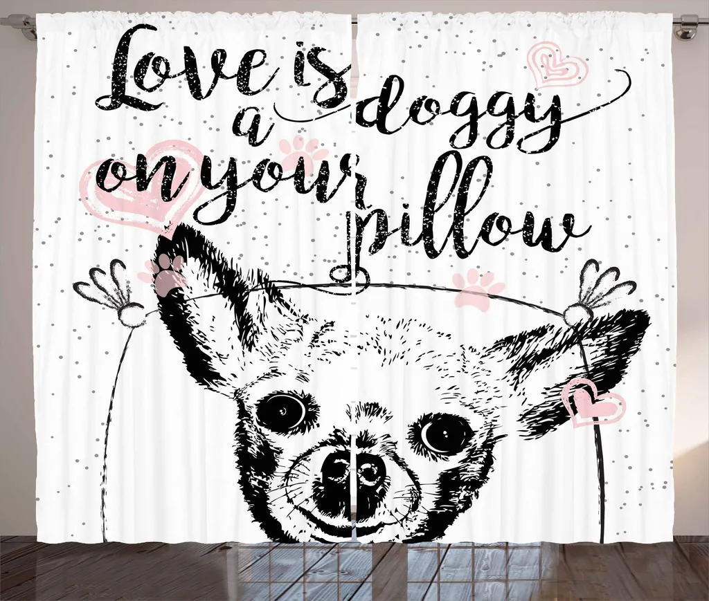Tende Rustiche ABAKUHAUS Love Dogs 280x175cm - Facili da Lavare