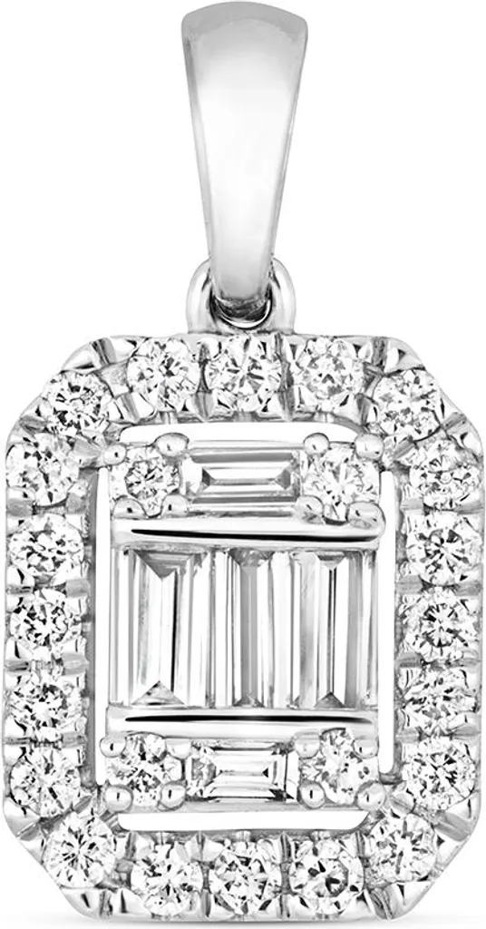 Pendentif Diamant en Or Blanc pour Mariage et Occasions Spéciales 14mm