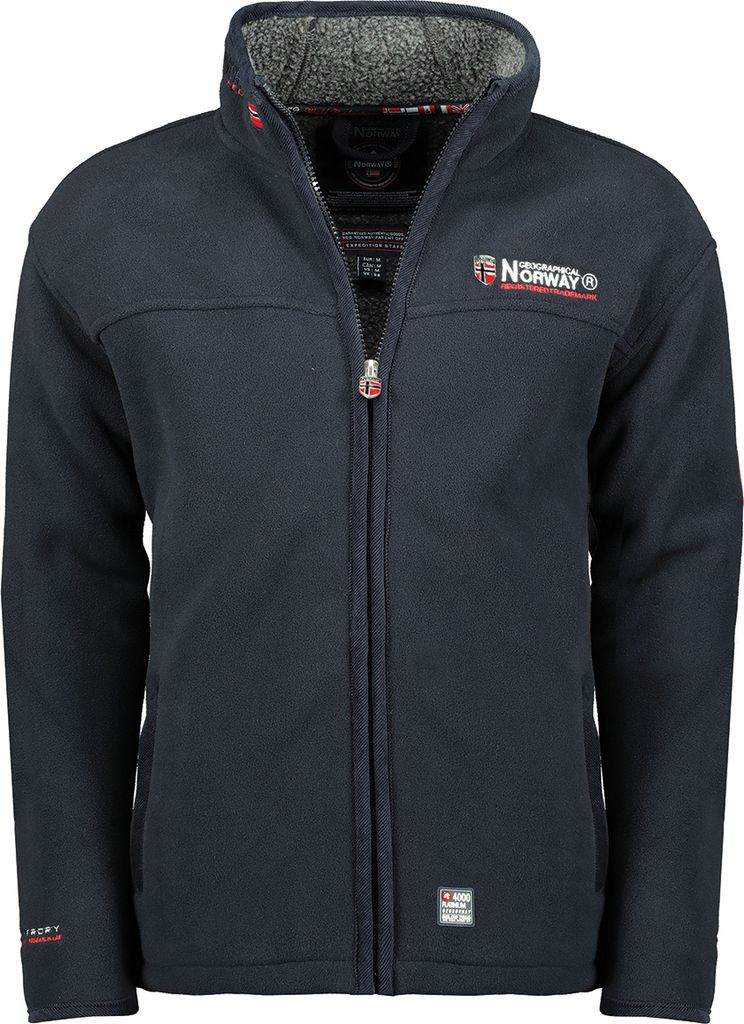 Geographical Norway Herren warme flauschige Fleece Outdoor Jacke Sweater Ski Sport Freizeit G-Ubolt, Farbe: Navy, Größe: M