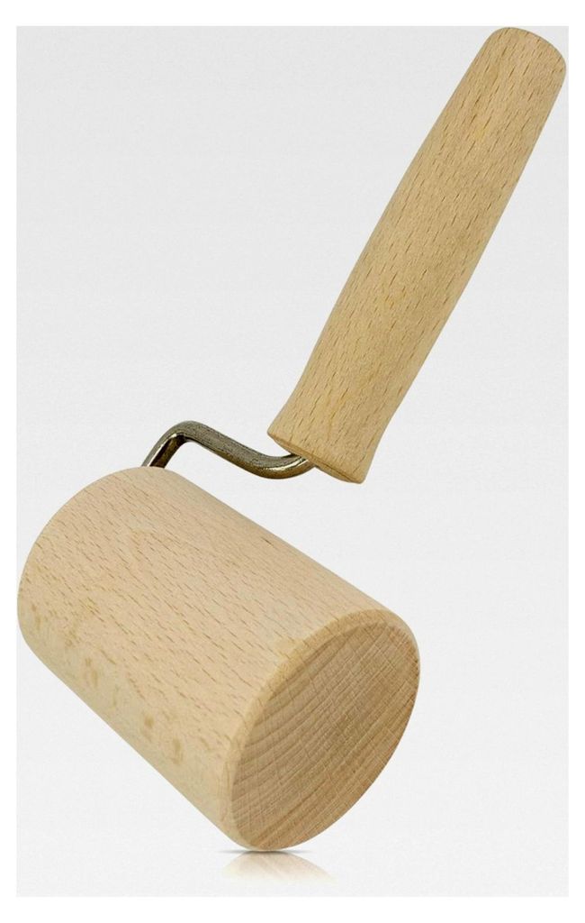 Nudelholz aus Buchenholz | Teigrolle aus Europa - Holz Teigroller als Backzubehör | stabiler Nudelwalker zum Ausrollen von Fondant und Teig (43 x ...