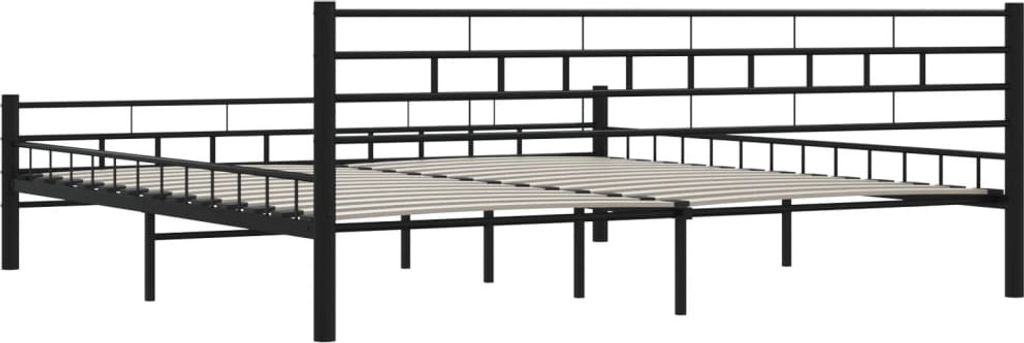 vidaXL Rama łóżka czarna stal 200x200 cm Zdjęcie produktu 5