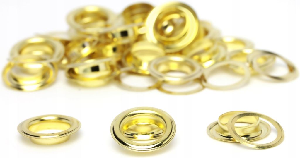 50er-Set Edelstahlösen 12 mm Gold für Textilien Produktbild 