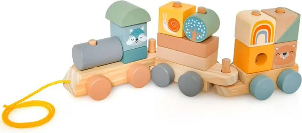 Train en bois pour enfants TM10076 ensemble de 3 pièces avec cubes
