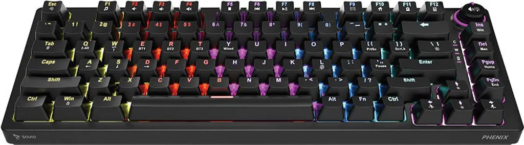 Clavier Gamer Mécanique Savio PHENIX Jaune Bluetooth et Sans Fil 2.4GHz