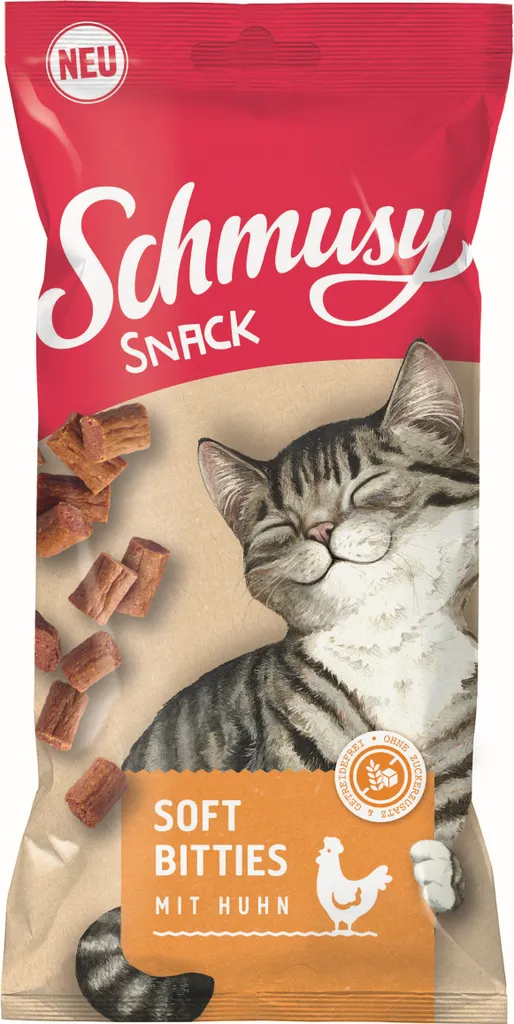 Friandises Tendres Chat Schmusy au Poulet 60g : Solution Chats Exigeants